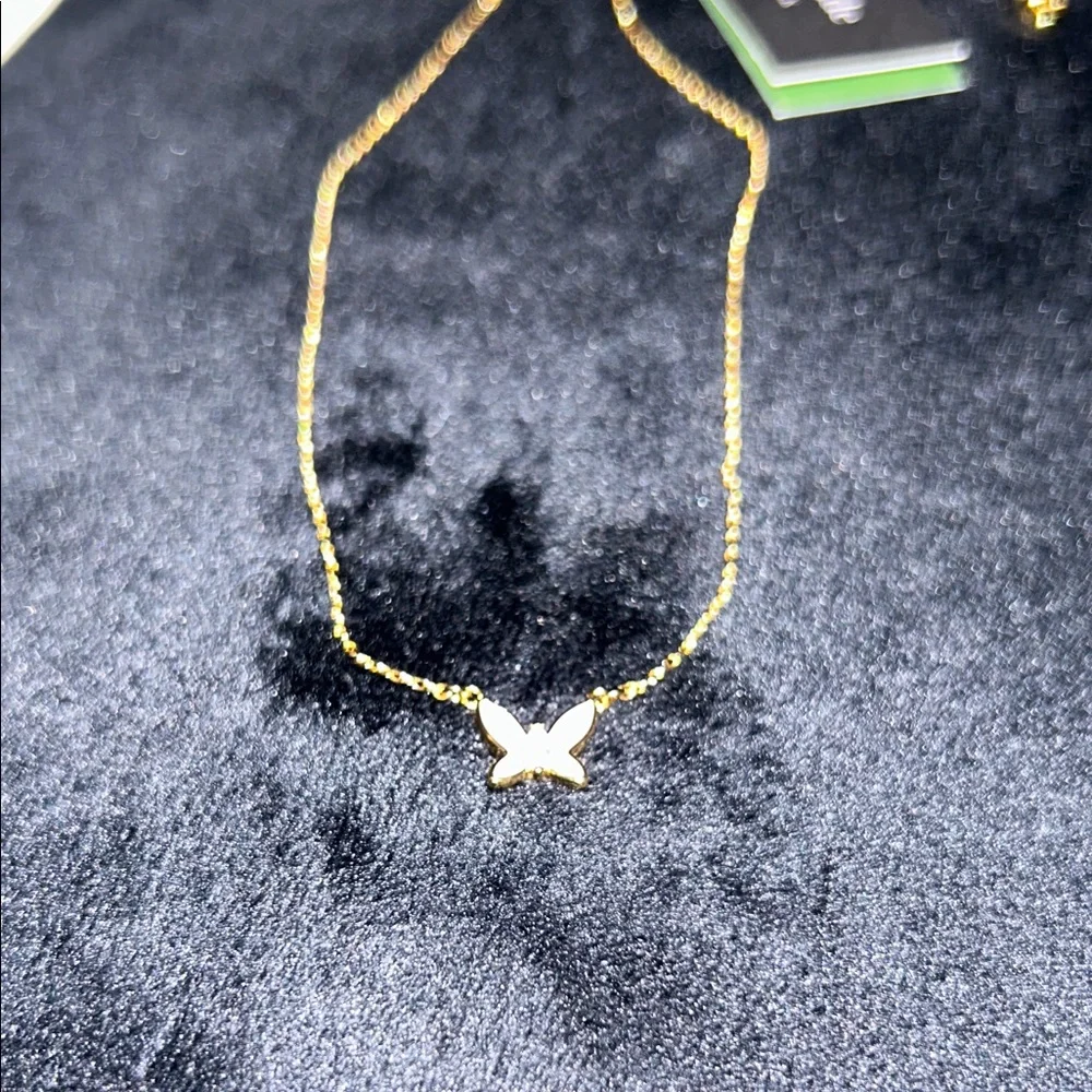 Kate Spade Gold and Pink Socia Butterfly Necklace